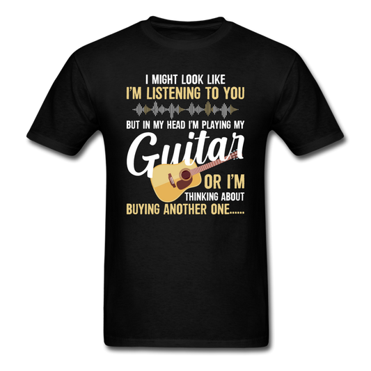 Listening - Playing My Guitar - Unisex Classic T-Shirt - black