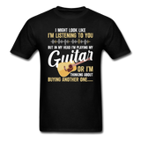 Listening - Playing My Guitar - Unisex Classic T-Shirt - black