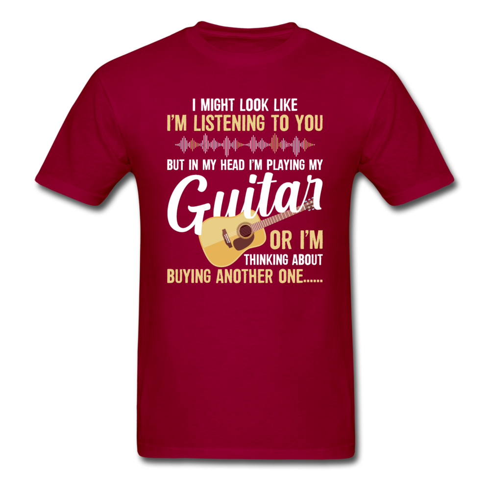 Listening - Playing My Guitar - Unisex Classic T-Shirt - dark red