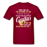 Listening - Playing My Guitar - Unisex Classic T-Shirt - dark red