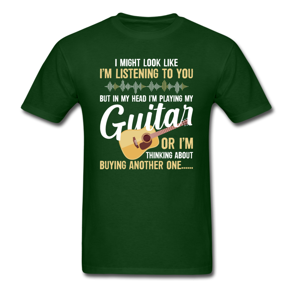 Listening - Playing My Guitar - Unisex Classic T-Shirt - forest green