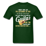 Listening - Playing My Guitar - Unisex Classic T-Shirt - forest green