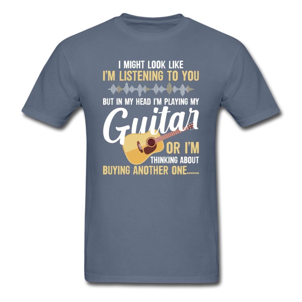 Listening - Playing My Guitar - Unisex Classic T-Shirt - denim