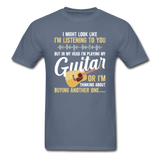 Listening - Playing My Guitar - Unisex Classic T-Shirt - denim