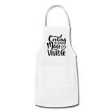Cooking Is Love Made Visible - Black - Adjustable Apron - white