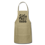 Cooking Is Love Made Visible - Black - Adjustable Apron - khaki