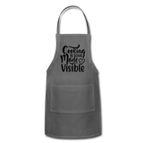 Cooking Is Love Made Visible - Black - Adjustable Apron - charcoal