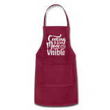 Cooking Is Love Made Visible - White - Adjustable Apron - burgundy