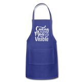 Cooking Is Love Made Visible - White - Adjustable Apron - royal blue