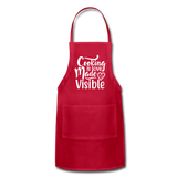 Cooking Is Love Made Visible - White - Adjustable Apron - red