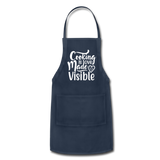 Cooking Is Love Made Visible - White - Adjustable Apron - navy