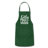 Cooking Is Love Made Visible - White - Adjustable Apron - forest green