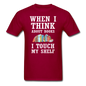 Think About Books - Touch My Shelf - Unisex Classic T-Shirt - dark red