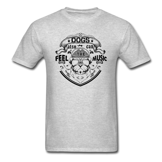 Dogs Also Can Feel The Music - Black - Unisex Classic T-Shirt - heather gray