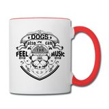 Dogs Also Can Feel The Music - Black - Contrast Coffee Mug - white/red