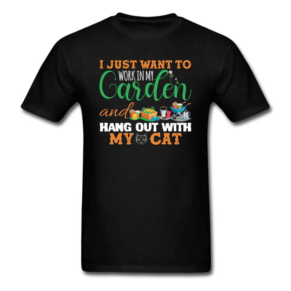 I just Want to Garden And My Cat - Unisex Classic T-Shirt - black