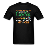 I just Want to Garden And My Cat - Unisex Classic T-Shirt - black
