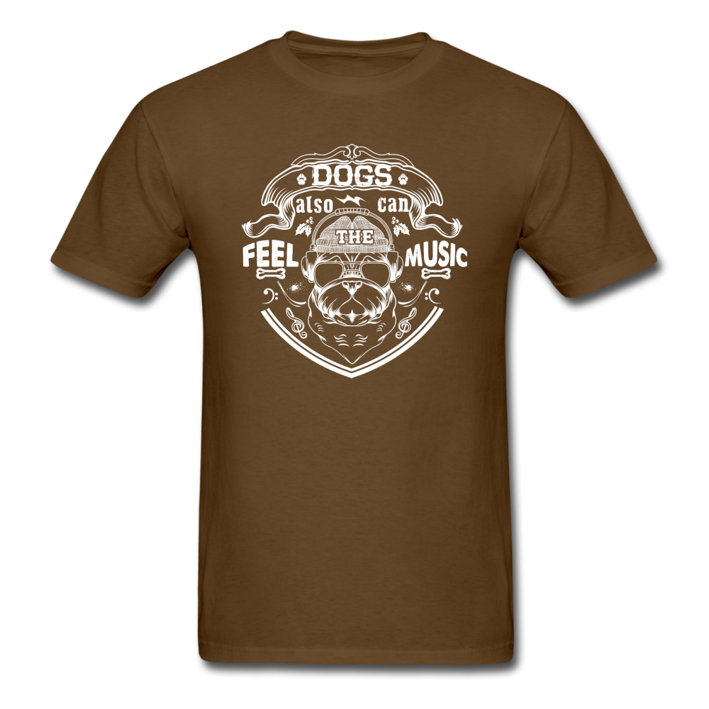 Dogs Also Can Feel The Music - White - Unisex Classic T-Shirt - brown