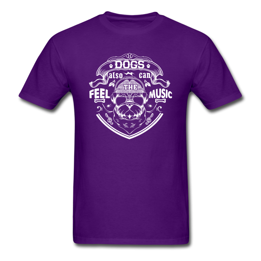 Dogs Also Can Feel The Music - White - Unisex Classic T-Shirt - purple