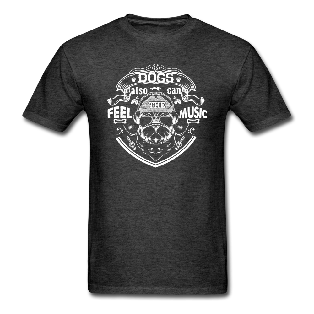 Dogs Also Can Feel The Music - White - Unisex Classic T-Shirt - heather black