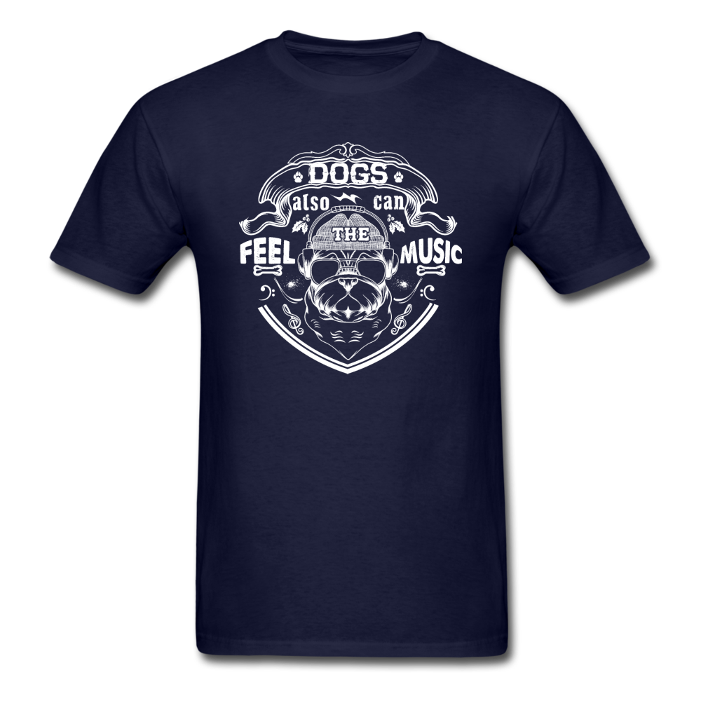 Dogs Also Can Feel The Music - White - Unisex Classic T-Shirt - navy