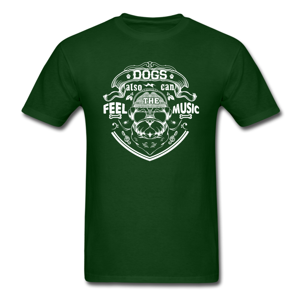 Dogs Also Can Feel The Music - White - Unisex Classic T-Shirt - forest green