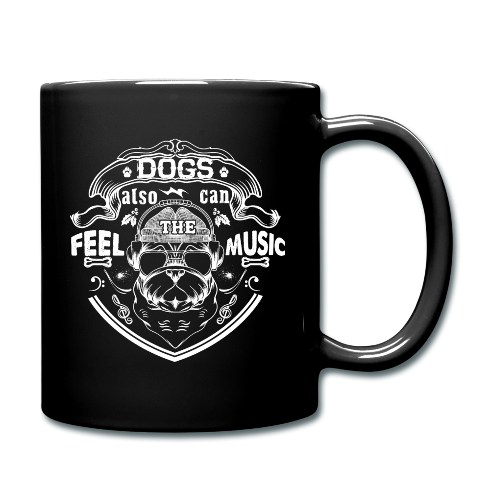 Dogs Also Can Feel The Music - White - Full Color Mug - black