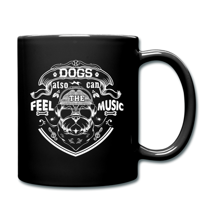 Dogs Also Can Feel The Music - White - Full Color Mug - black