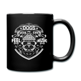 Dogs Also Can Feel The Music - White - Full Color Mug - black