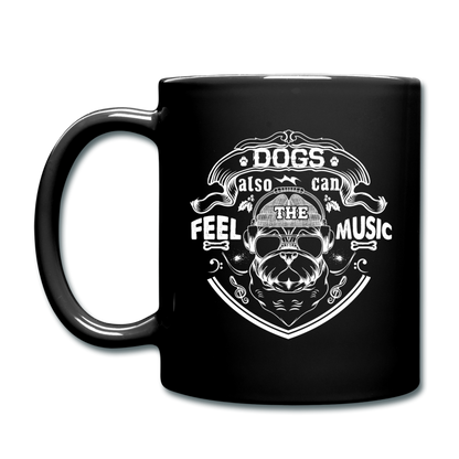 Dogs Also Can Feel The Music - White - Full Color Mug - black