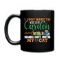 I just Want to Garden And My Cat - Full Color Mug - black