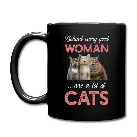 Behind Every Good Woman - Cats - Full Color Mug - black
