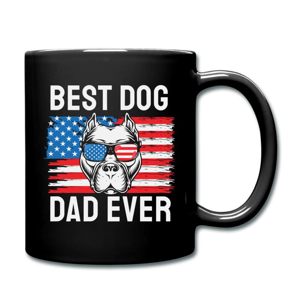 Best Dog Dad Ever - Flag - Full Color Mug - black