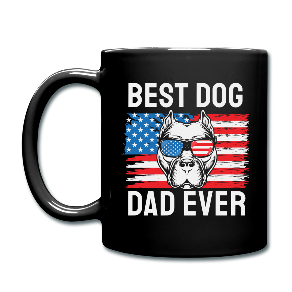 Best Dog Dad Ever - Flag - Full Color Mug - black