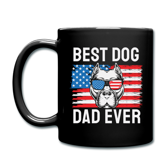 Best Dog Dad Ever - Flag - Full Color Mug - black