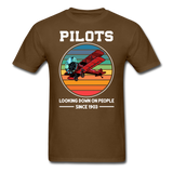 Pilots Looking Down On People - Color - Unisex Classic T-Shirt - brown