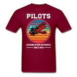 Pilots Looking Down On People - Color - Unisex Classic T-Shirt - burgundy
