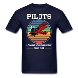 Pilots Looking Down On People - Color - Unisex Classic T-Shirt - navy