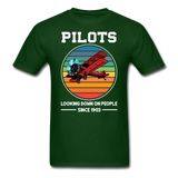 Pilots Looking Down On People - Color - Unisex Classic T-Shirt - forest green