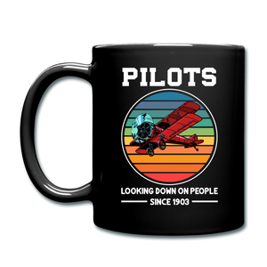 Pilots Looking Down On People - Color - Full Color Mug - black