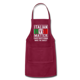 Italian Lives Matter - Sauce - Adjustable Apron - burgundy
