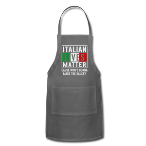 Italian Lives Matter - Sauce - Adjustable Apron - black