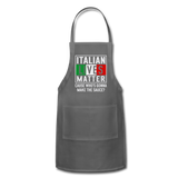Italian Lives Matter - Sauce - Adjustable Apron - charcoal