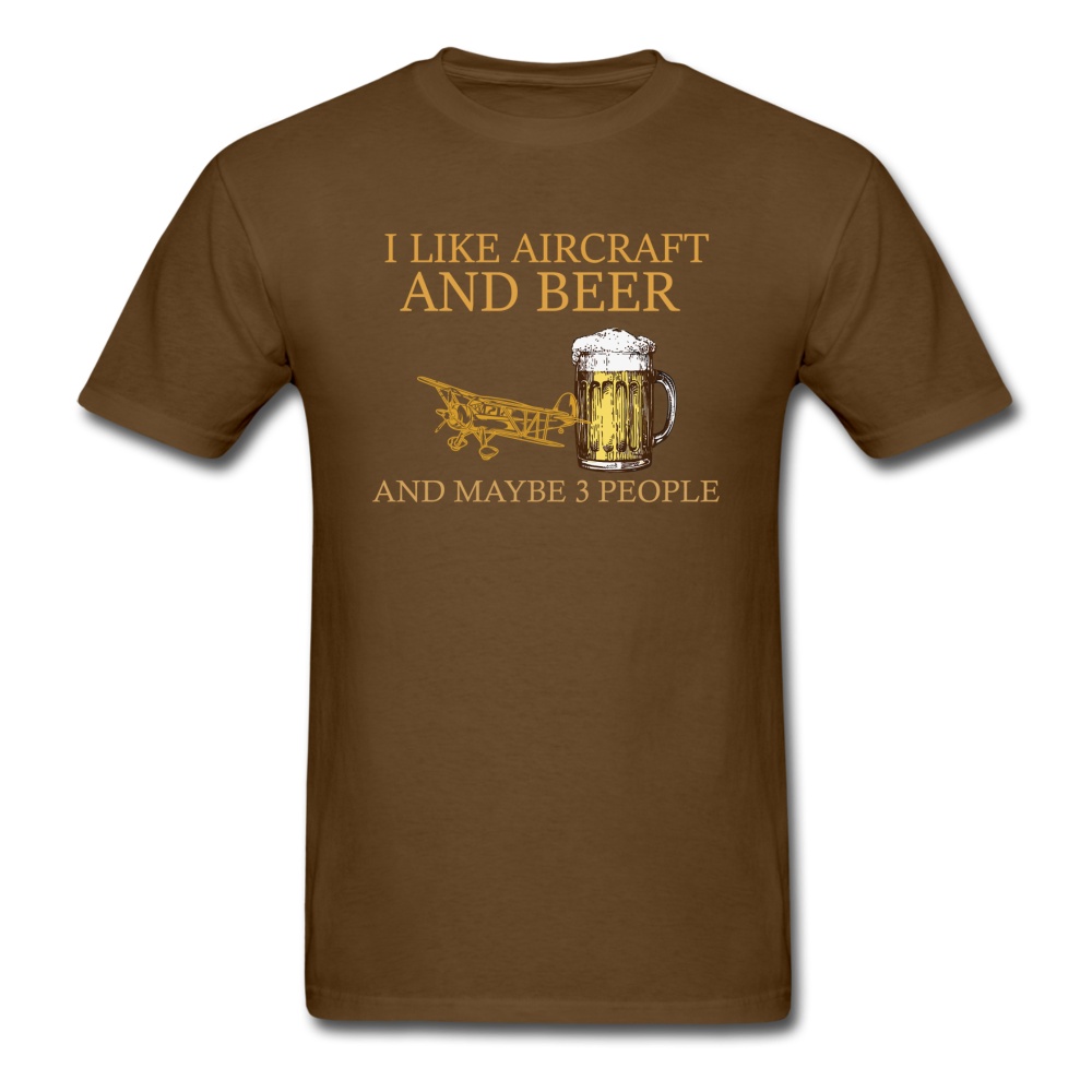 I Like Aircraft And Beer - Unisex Classic T-Shirt - brown