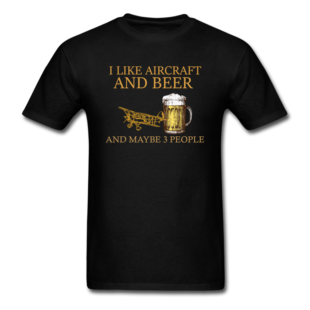 I Like Aircraft And Beer - Unisex Classic T-Shirt - black