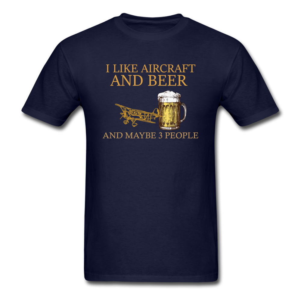 I Like Aircraft And Beer - Unisex Classic T-Shirt - navy