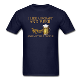 I Like Aircraft And Beer - Unisex Classic T-Shirt - navy