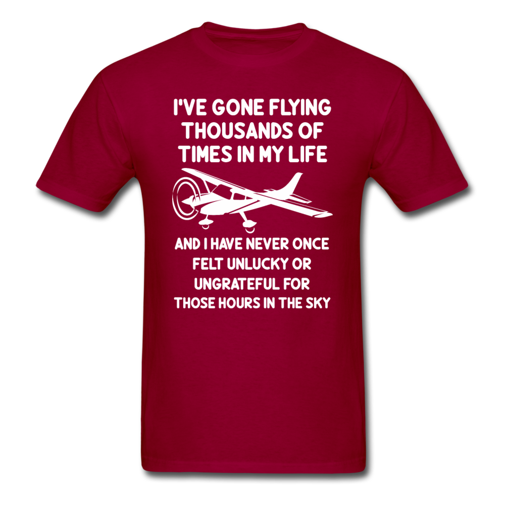 Gone Flying Thousands Of Times - White - Unisex Classic T-Shirt - dark red