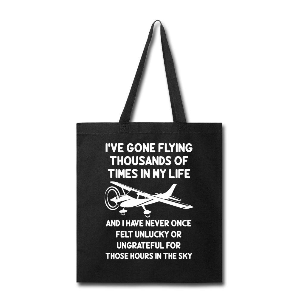 Gone Flying Thousands Of Times - White - Tote Bag - black