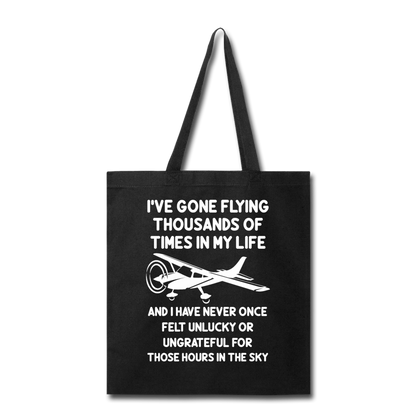 Gone Flying Thousands Of Times - White - Tote Bag - black